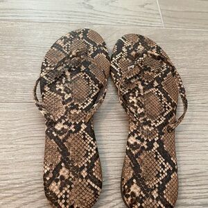 Brown Snake Print Flip Flops